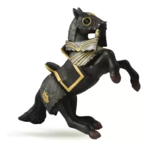 Image of PAPO Fantasy World Horse in Black Armour Toy Figure, Three Years or Above, Black/Gold (39276)