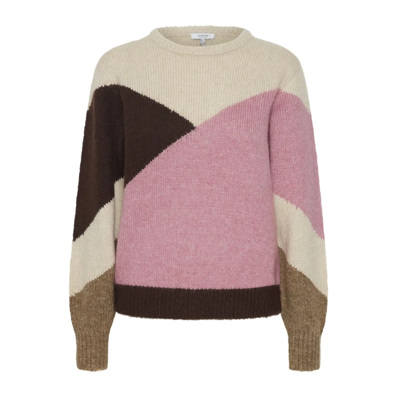 Image of b.Young Womens round-neck sweater b.young Oksana Jacquard Multicolore Female M