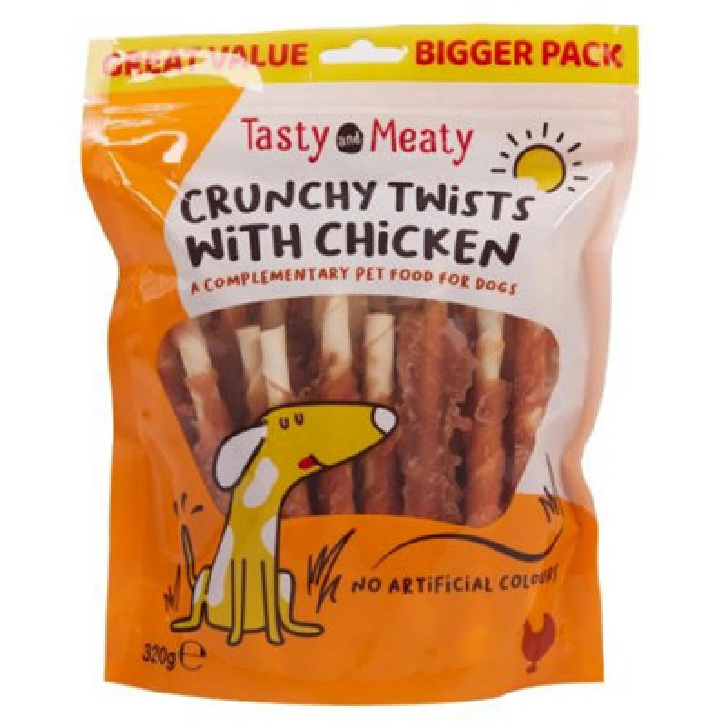 Image of Tasty & Meaty Chewy Twists With Chicken 320G (Pack Of 4)