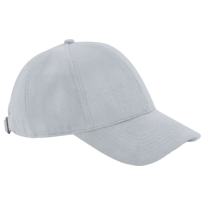 Image of Beechfield Beechfield Men Faux Suede 6 Panel Cap in Light Grey Light Grey One Size Male 5063425802012