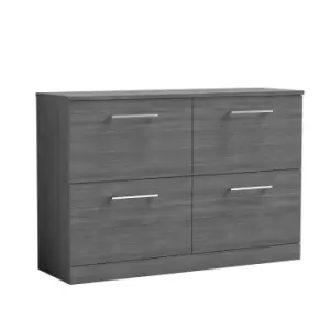 Image of Nuie Arno 1200mm Floor Standing 4 Drawer Vanity & Worktop Anthracite Woodgrain