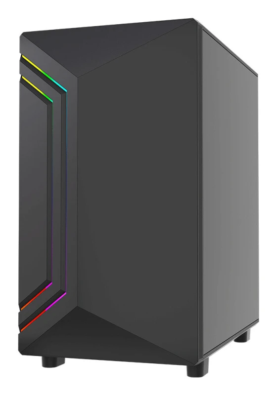Image of VIDA Vida Apollo M Black ARGB Gaming Case w/ Glass Window Micro ATX Rear ARGB Infinity Fan Front LED Strips APOLLOM-BLK