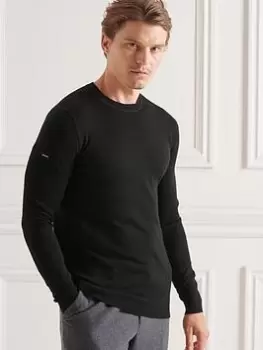 Image of Superdry Studios Merino Crew, Black Size M Men