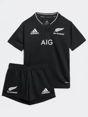 Image of Boys, adidas All Blacks Rugby Primeblue Replica Home Mini Kit, Black, Size 2-3 Years