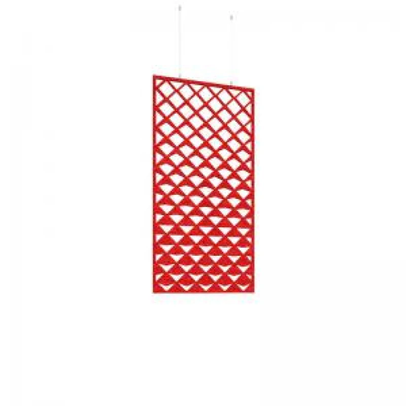 Image of Piano Chords Acoustic Patterned Hanging Screens In Red H1200 x W600mm with Hanging Wires And Hooks - Reflection (4 Pack)