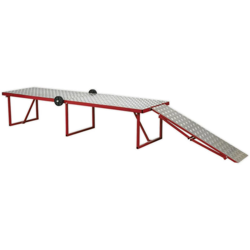 Image of Loops Folding Motorcycle Workbench - 360kg Capacity - 460m Height - Portable Pit Table Multi