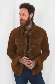 Image of Classic Western Suede Leather Jacket