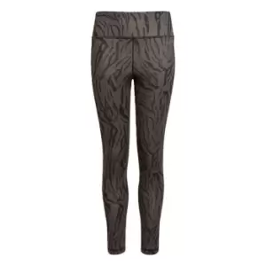 Image of adidas Optime AEROREADY Sport Icon Animal Print 7/8 Leggi - Grey Six / Black / White