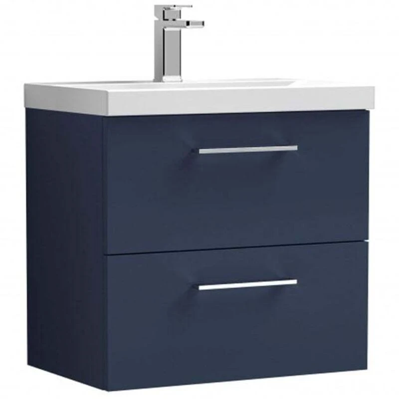 Image of nuie Arno 600mm Wall Hung 2-Drawer Vanity & Basin 1 - Midnight Blue ARN2924A