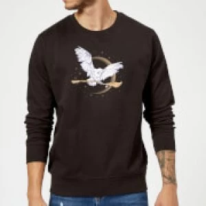 Image of Harry Potter Hedwig Broom Sweatshirt - Black