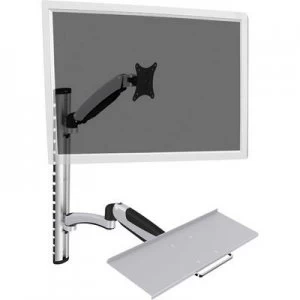 Image of Digitus DA-90354 1x Monitor wall mount 38,1cm (15) - 68,6cm (27) Height-adjustable, Keyboard tray, Tiltable, Swivelling, Swivelling