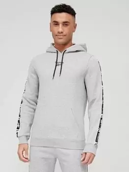 Image of Reebok Identity Tape Pullover Hoodie - Medium Grey Heather, Size L, Men
