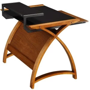 Image of Jual Helsinki Curve Walnut/Glass Desk 900