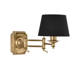 Image of Winchester Swing Arm 1 Light Indoor Wall Light Brass - Shade Not Included, E27