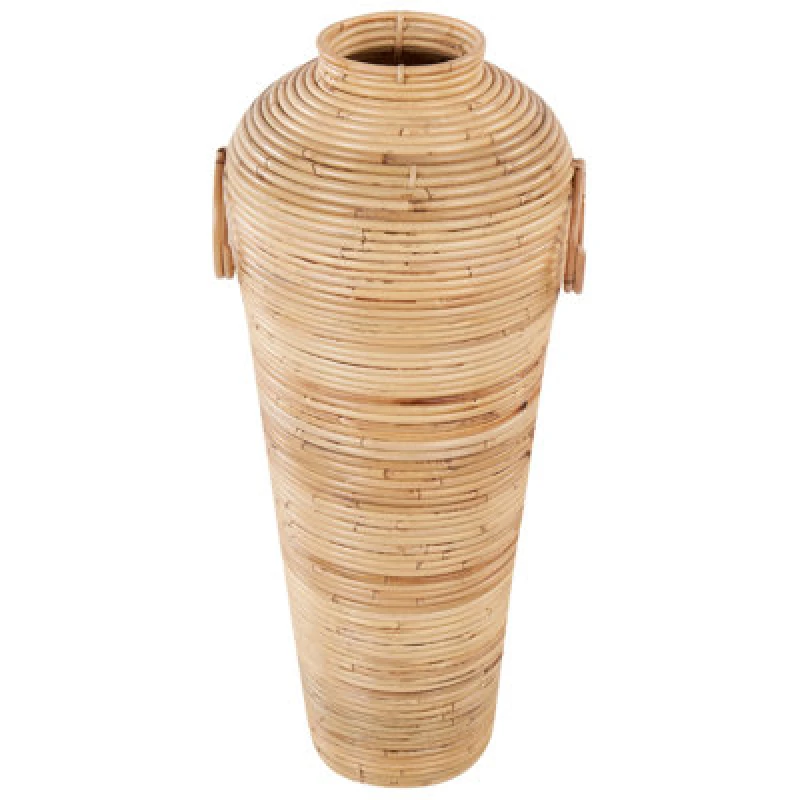 Image of Beliani Decorative Vase Elatia Rattan 70 Cm Natural