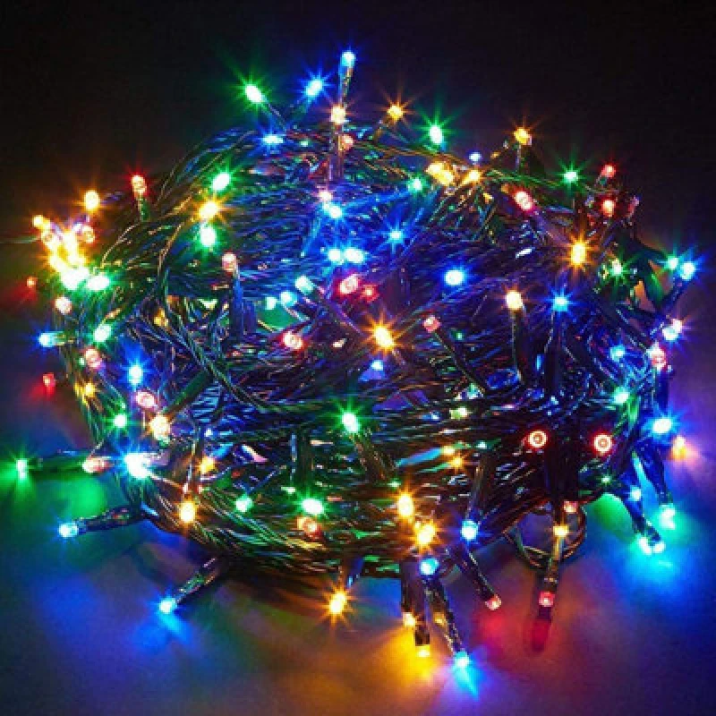 Image of Shatchi 500 Leds Multicolour Fairy String Lights Cool White Green Cable 8 Modes Mains Powered Memory Auto Timer