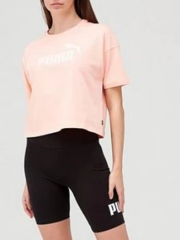 Image of Puma Essential Cropped Logo T-Shirt - Pink Size M Women