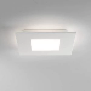 Image of LED 1 Light Square Flush Ceiling Light Matt White