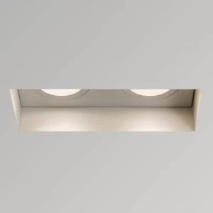 Image of 2 Light Twin Adjustable Recessed Spotlight Matt White, Fire Rated, GU10