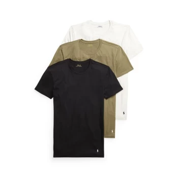 Image of Polo Ralph Lauren 3 Pack T Shirts - Blk/Olv/OatH