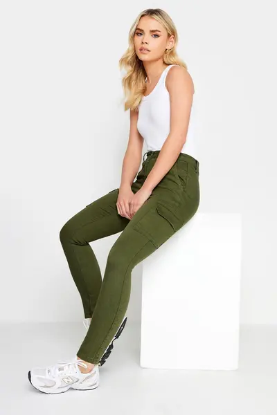 Image of PixieGirl Petite Cargo Skinny Jeans Dark Green