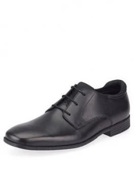 Image of Start-rite Boys Academy Lace Up School Shoes - Black Leather, Size 3 Older