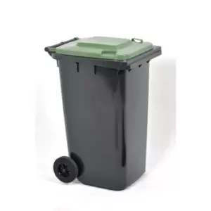 Image of Slingsby Container - Refuse 240 Litre 2 Wheeled Grey + Green Lid