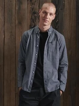 Image of Superdry Classic University Oxford Shirt - Black Size M Men