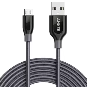 Image of Anker PowerLine+ Micro USB Premium Double-Nylon Braided Cable 3ft - Brand New - Black