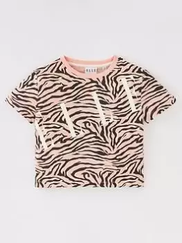 Image of Elle Girls Ombre Aop Boxy Short Sleeve T-Shirt - Apricot Blush, Apricot Blush, Size Age: 3-4 Years, Women