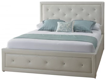 Image of Hollywood Ottoman Kingsize Bed Frame - White