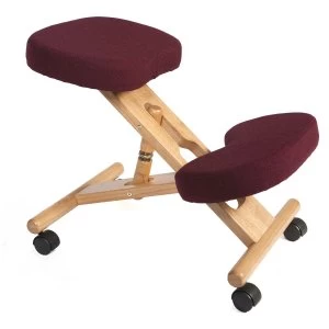 Image of Teknik Wooden Kneeling Chair - Burgundy