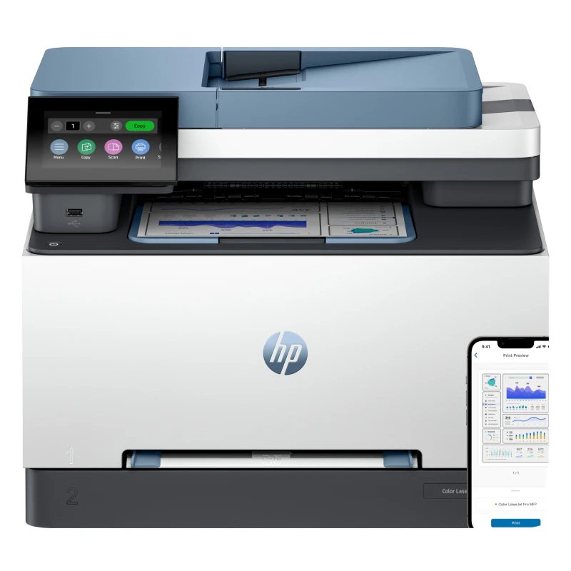 Image of HP LaserJet Pro 3302fdn Multifunction Color Printer. Ethernet Only; Co