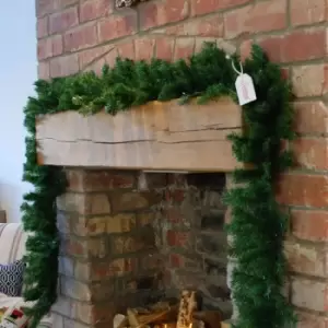 Image of 270cm (9ft) x 25cm Plain Green Christmas Garland Decoration - Samuel Alexander