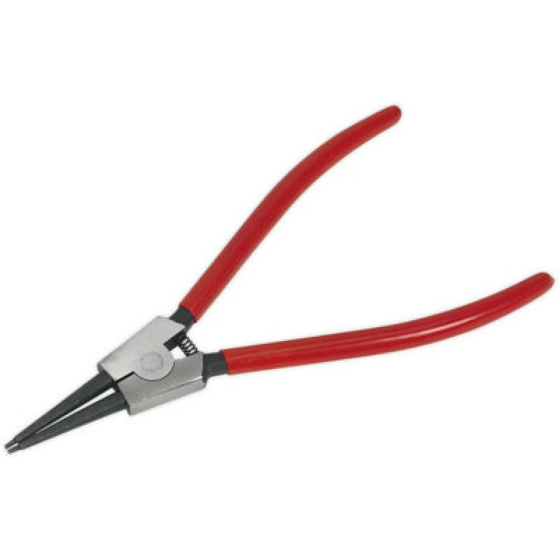 Image of Loops 230mm Straight Nose External Circlip Pliers - Spring Loaded Jaws - Non-Slip Tips Multi