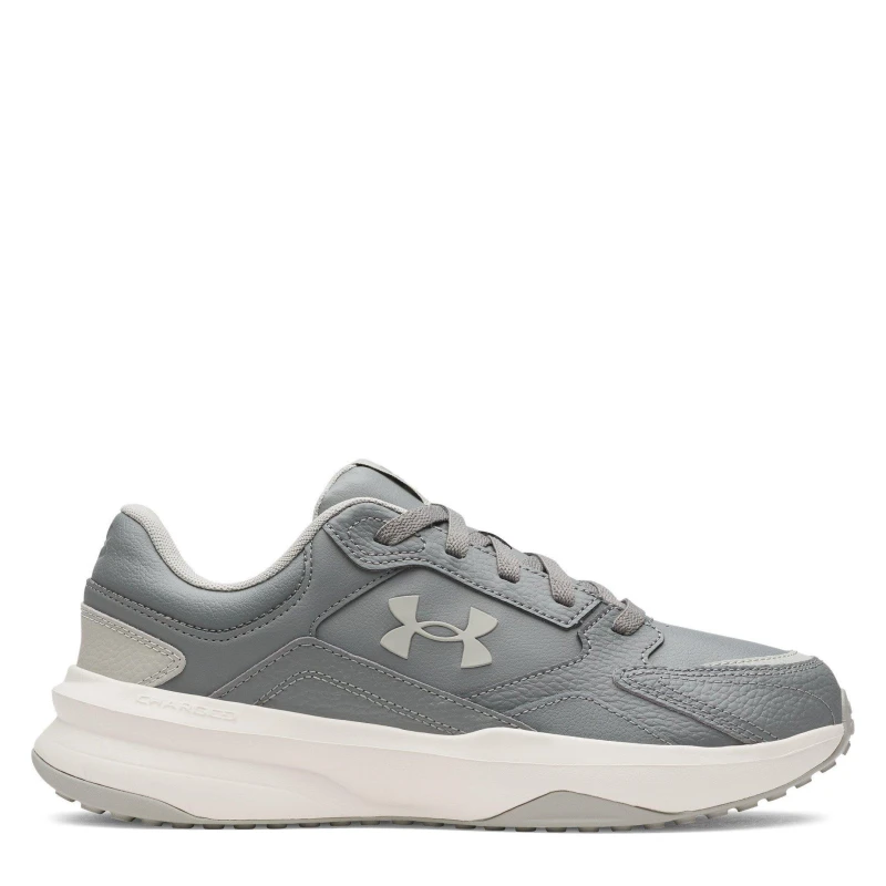 Image of Under Armour Mens Edge Leather Low-Top Trainers Grn/Wht/Tita male 7 (41)