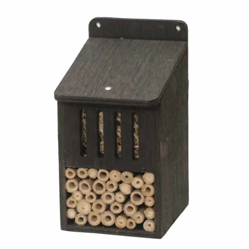 Image of Buttercup Farm Bug House - Plywood/Bamboo - L16 x W13 x H24cm in Black Unisex