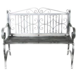 Image of Charles Bentley Wrought Iron 2-Seater Garden Bench