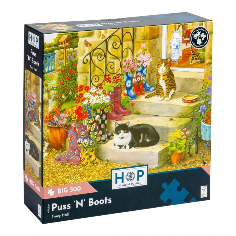 Image of The House Of Puzzles Puss 'N' Boots, BIG 500 Piece Jigsaw Puzzle Multi unisex