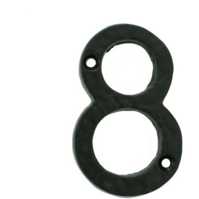 Image of Loops Black Antique Door Number 8 78mm Height 8mm Depth Iron Face Numeral Plaque Black
