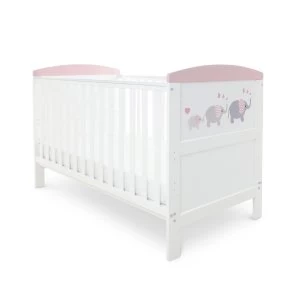 Image of Ickle Bubba Coleby Style Cot Bed Elephant Love Pink