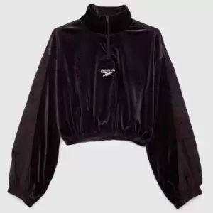 Image of Reebok Velour Cropped Sweat In Purple