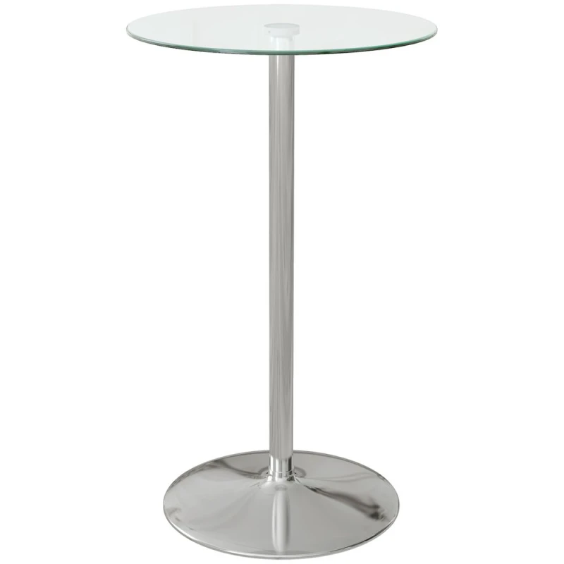 Image of HOMCOM Round Bar Table For 2 People, High Pub Table With Tempered Glass Top 83A-070V00CR