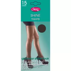 Image of Silky Womens/Ladies Shine Tights (1 Pair) (Large (42a-48a)) (Barely Black)