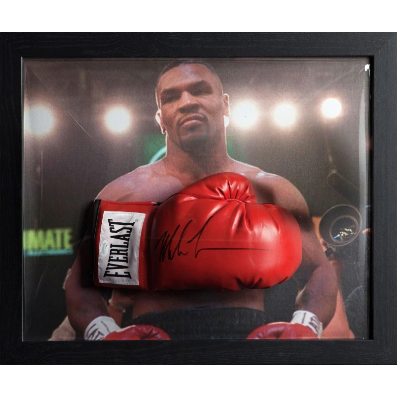 Image of AllStarSignings Ltd Mike Tyson signed & framed Everlast boxing glove Red unisex One Size