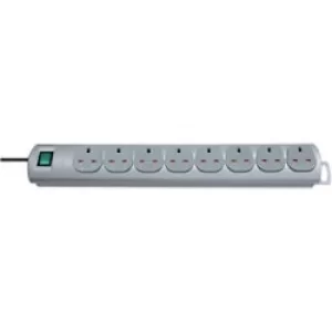 Image of brennenstuhl Primera-Line Extension 8 Way Socket 2m Silver