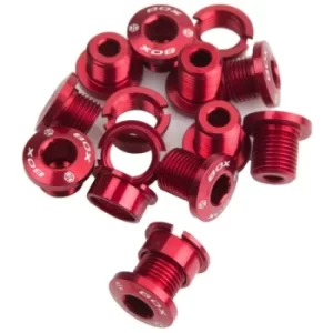 Image of Box Spiral 7075 Alloy Chainring Bolts Red
