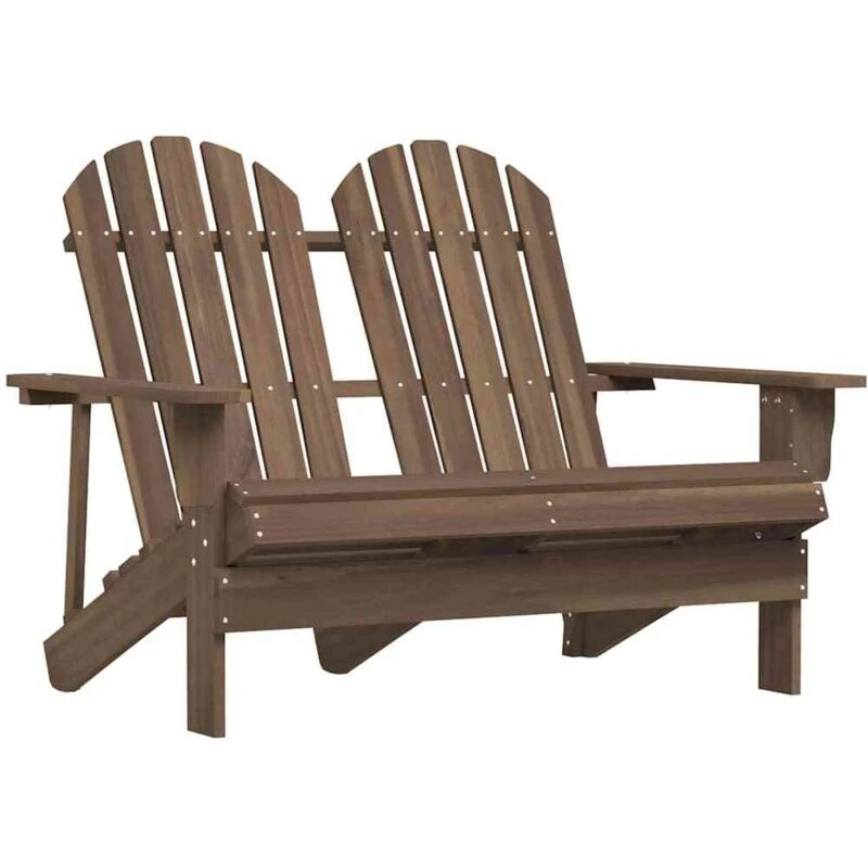 Image of VIDAXL 2-Seater Garden Adirondack Chair Solid Fir Wood Brown Vidaxl 8720286240823