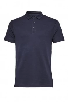 Image of Mens French Connection Central Crepe Polo Shirt Blue