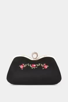 Image of Floral Embroidered Chain Strap Bag